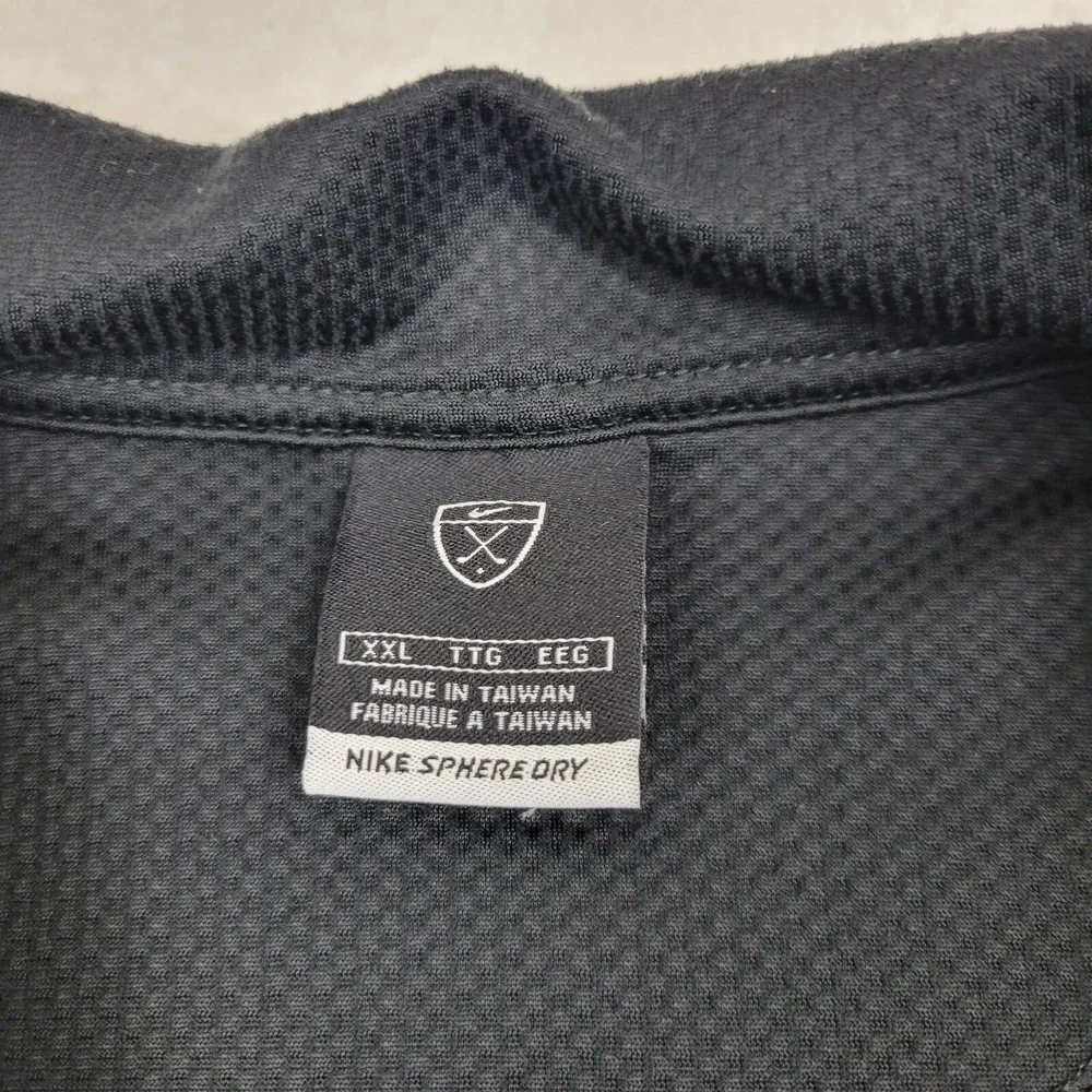 Nike Golf Sphere Dry Pebble Beach Polo Mens XXL Black Long‎ Sleeve READ